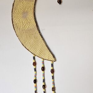 Handcrafted Beaded Crescent Wall Hanging